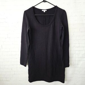 Standard James Perse Long Sleeve Black Dress Size 2 / Medium Sheath Ribbed